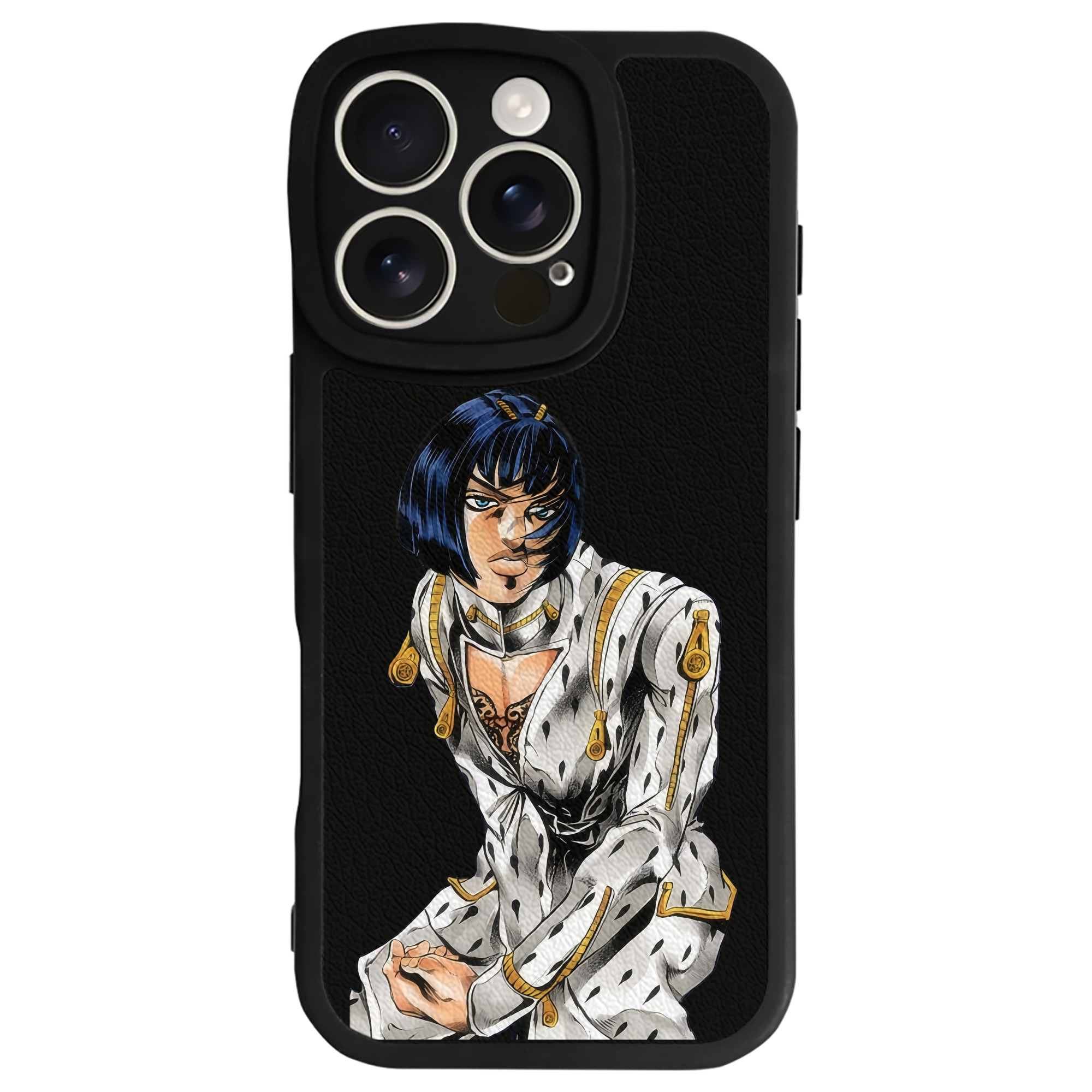 （画像用） ジョジョの奇妙な冒険 ブローノ?ブチャラティ JoJo's Bizarre Adventure Bruno Bucciarati 【iPhone 16シリーズ対応】シリコンスマホケース（レザー調） 材質：シリコン